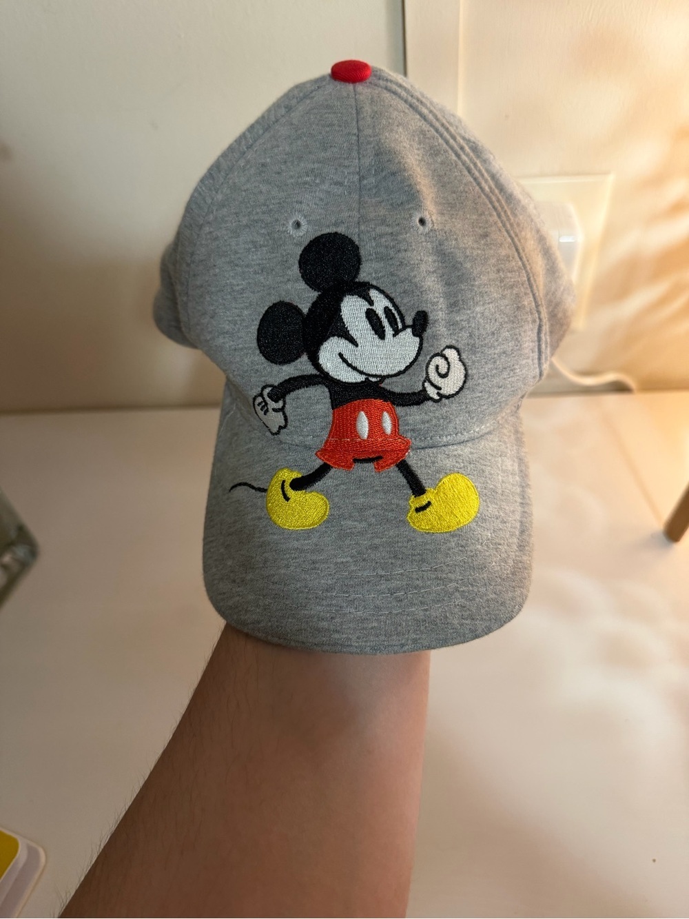 Disney Gray Cotton Baseball Cap - Subtle Embroidery